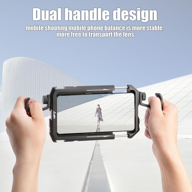 Fotga Smartphone Video Rig Metal Dual Handle Aluminum Alloy Camera Case Stabilizer for iPhone Phone Filmmaker Professional Video Maker - Image 2