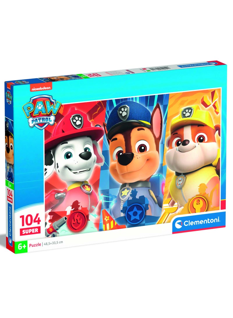 Clementoni Puzzle Paw Patrol Heroes 48.50x33.50Cm 104 Pieces | Jigsaw Puzzle | Children's Puzzle | Preschool Learning Toys | Develops Problem Solving Skills | Made in Italy - Image 1