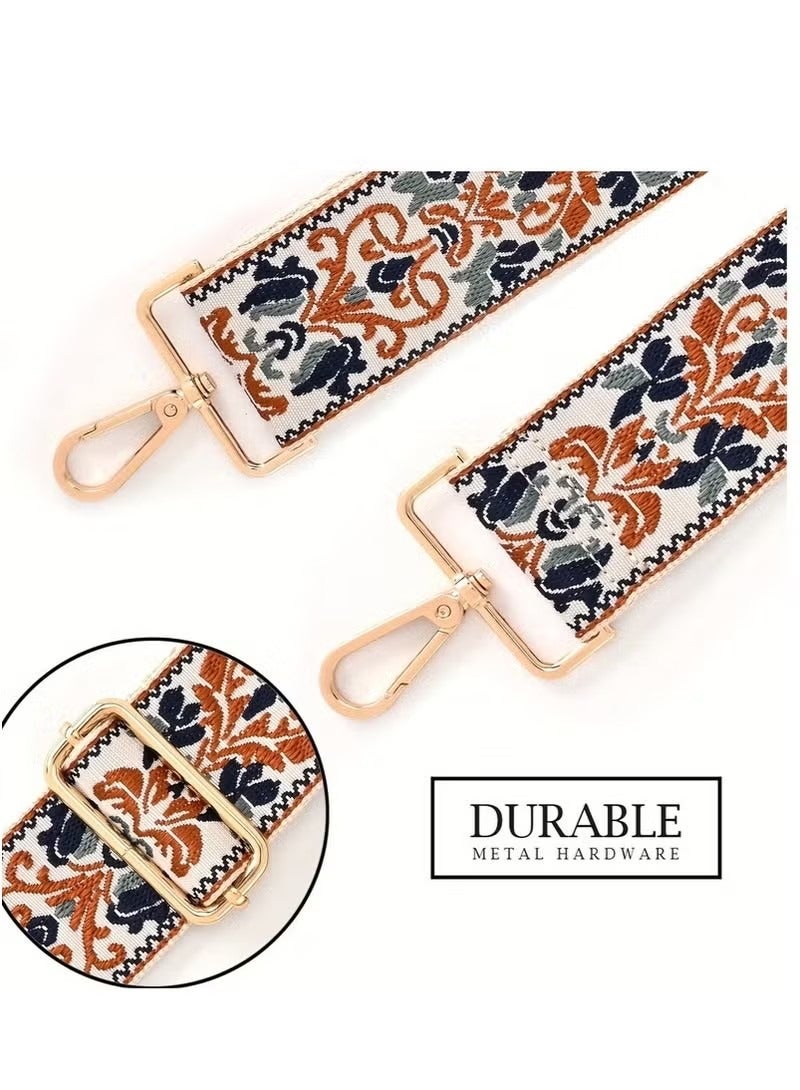 1pc embroidered wide shoulder strap, adjustable replacement handbag shoulder strap, adjustable cross shaped handbag shoulder strap - Image 4