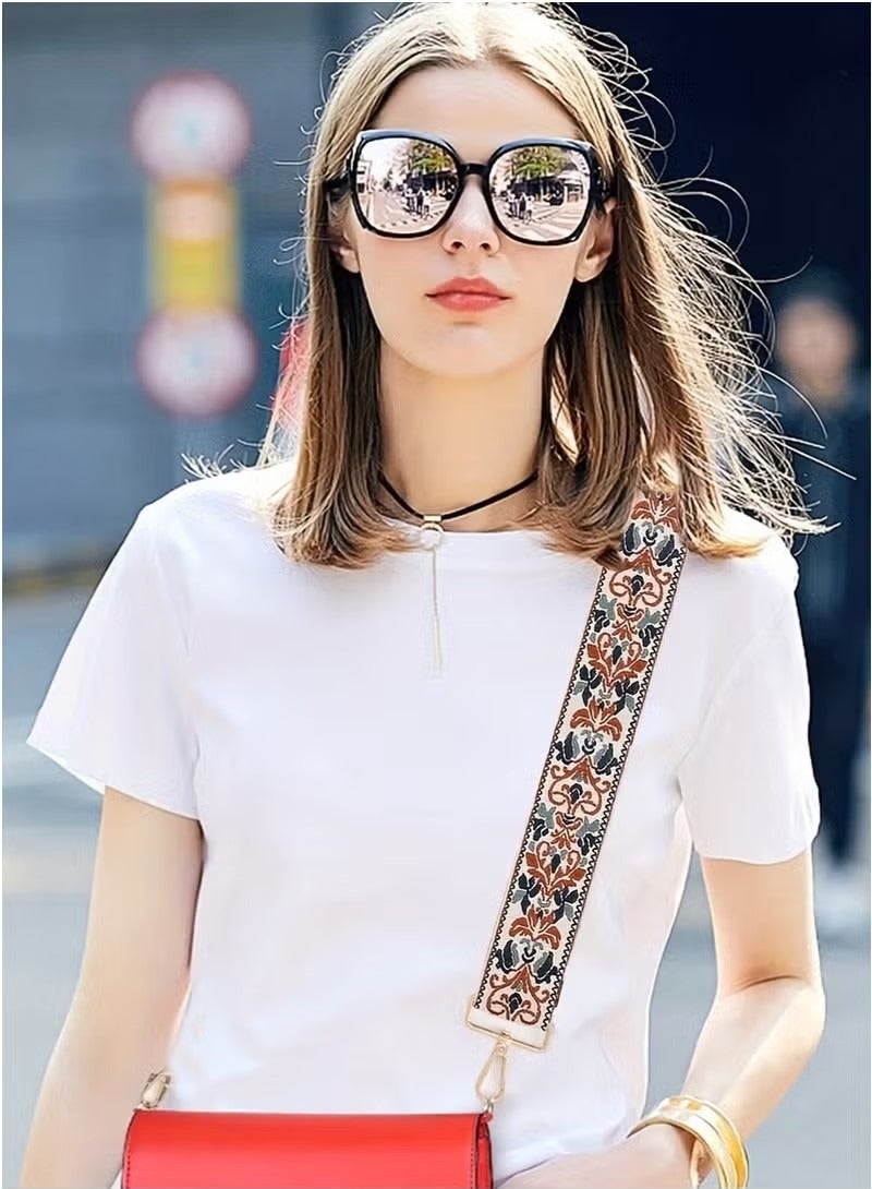 1pc embroidered wide shoulder strap, adjustable replacement handbag shoulder strap, adjustable cross shaped handbag shoulder strap - Image 5