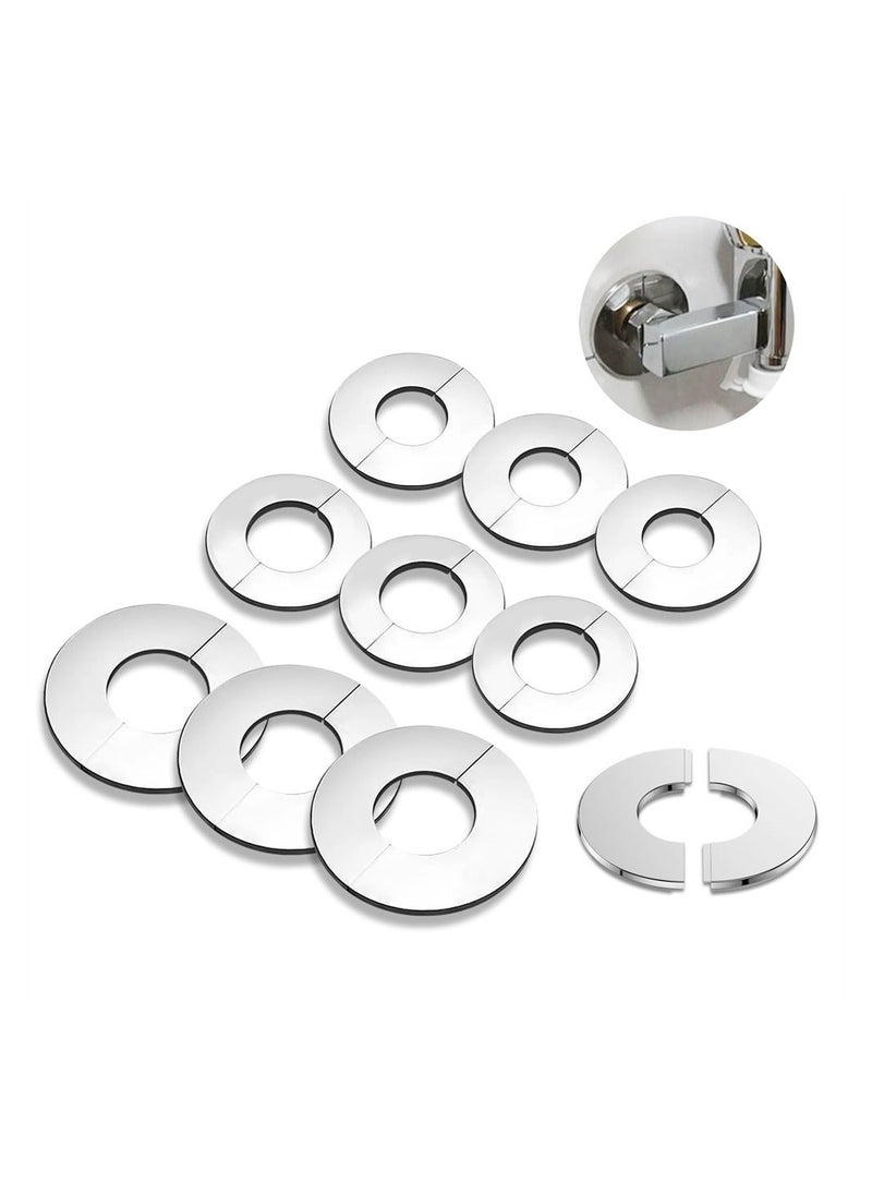 Generic - Decorative Faucet Cover Pipe Covers, Escutcheon Plate Pack of 9, Stainless Steel Plumbing Cover Plates, Self Adhesive Water Pipe Cover for 24mm 34mm 52mm Diameter Pipe - Image 1