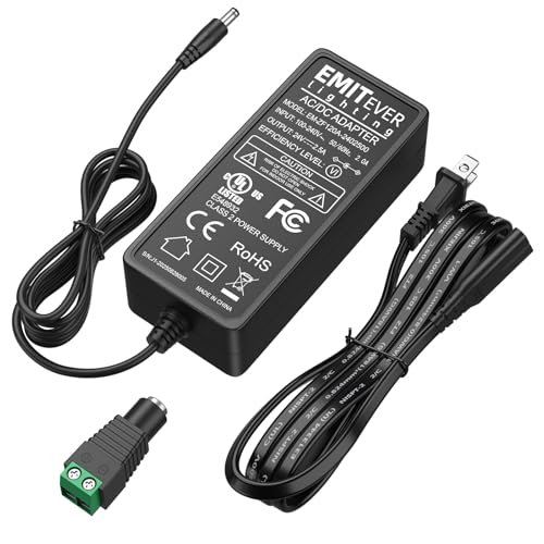 EMITEVER 24V Power Supply, 60W LED Power Adapter UL-Listed, 100-240V AC to 24V DC 2.5A Converter Lighting Transformers for LED Strip Lights,CCTV Cameras - Image 1