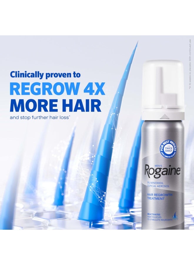 Regaine Men’s Rogaine 5% Minoxidil for Men Foam, Clinically Proven Regrowth for Thinning Hair, Topical Hair Loss Treatment, Unscented Topical Aerosol, Results in 8–16 Weeks, 3-Month Supply, 3 x 2.11 oz - Image 3