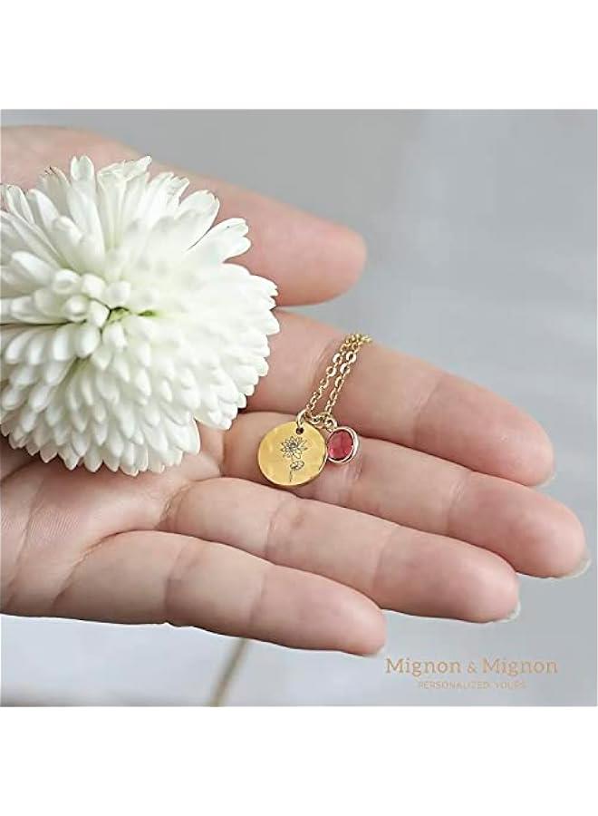 عربست قلادة زهرة شهر الميلاد قائمة بالأحجار الكريمة طلب عرسى للصديقة أفضل هدية عيد ميلاد لها حفلة استحمام عروس عيد الأم - CN-FLBS - Image 5