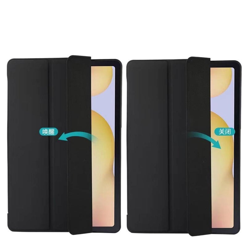 GLX حافظة سامسونج تاب قابلة للطي متوافقة مع Samsung Galaxy Tab A9 Plus / Samsung Galaxy Tab A9 باللون وردي مع غطاء حماية ووظيفة حامل وحمل يومي للتابلت بوظيفة حامل باللون الوردي Samsun. - Image 3