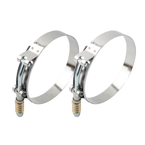 wedfish 2PCS T Bolt Hose Clamp with Reinforced SpringStainless Steel Heavy Duty Hose Clamps Adjustable Range 4425102110mmUniversal TBolt Hoses Clamps for TurbochargerHosesPipe 4425 - Image 1