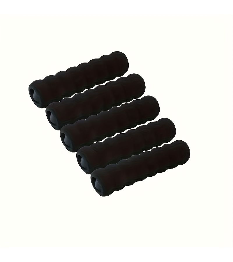 5 Pcs Black Door Handle Covers Soft Spiral Foam Protective Sleeves Anti Collision Door Pull Covers For Bedroom Bathroom And Office Doors - Image 1