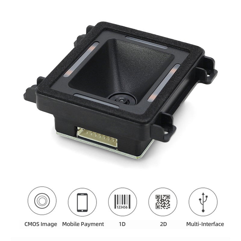 Embedded Barcode Scanner Self-Induction 1D 2D QR Bar Code Reader Module Support RS-232/ TTL/USB Port Connection Auto Scanning for Gate Machine Tickets Checking Mobile Payment - Image 5