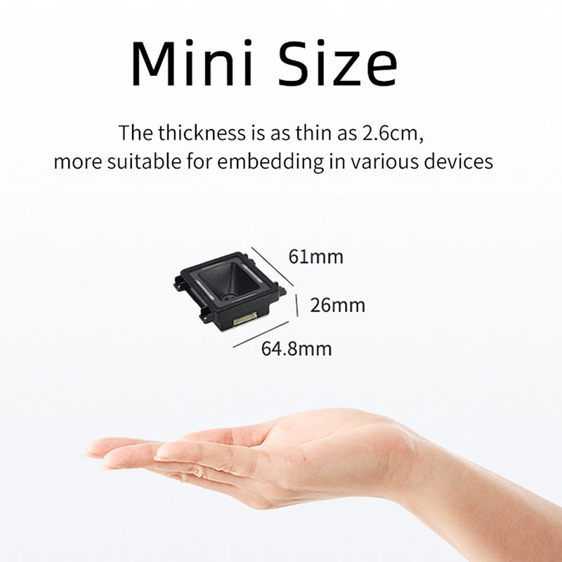 Embedded Barcode Scanner Self-Induction 1D 2D QR Bar Code Reader Module Support RS-232/ TTL/USB Port Connection Auto Scanning for Gate Machine Tickets Checking Mobile Payment - Image 3