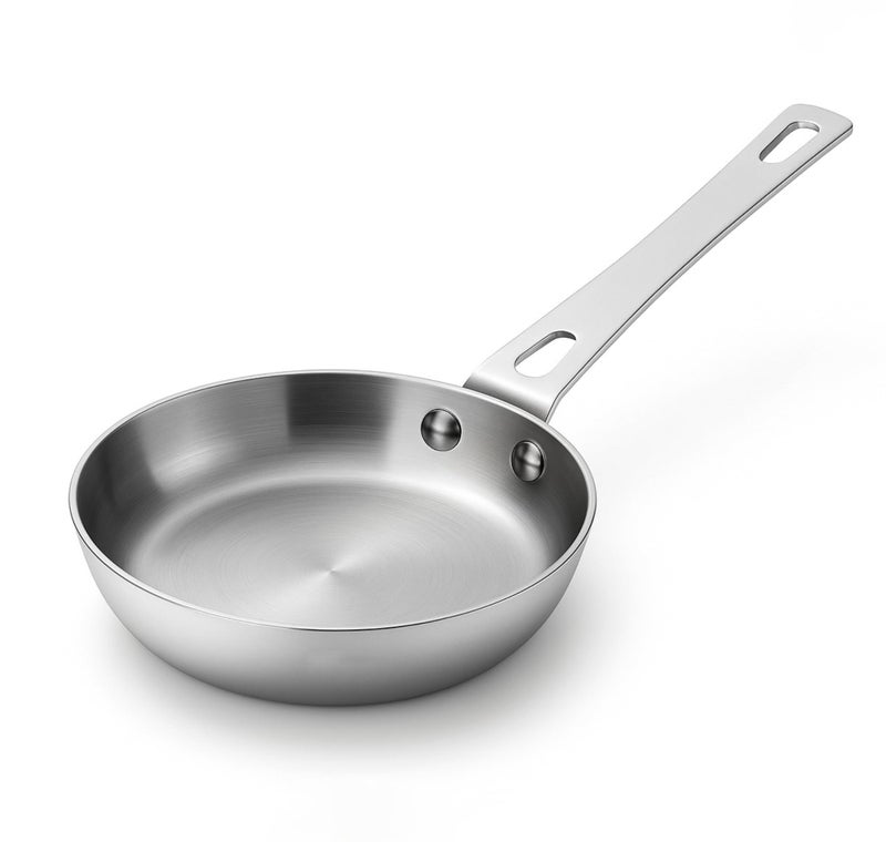 Vinod Platinum Triply Stainless Steel Mini Frypan - 12 cm, Compact Design Frying Pan, Induction Friendly Versatile Fry pan, Perfect for Everyday Cooking, Tadka, Roasting, Omelette - 5 Years Warranty - Image 1