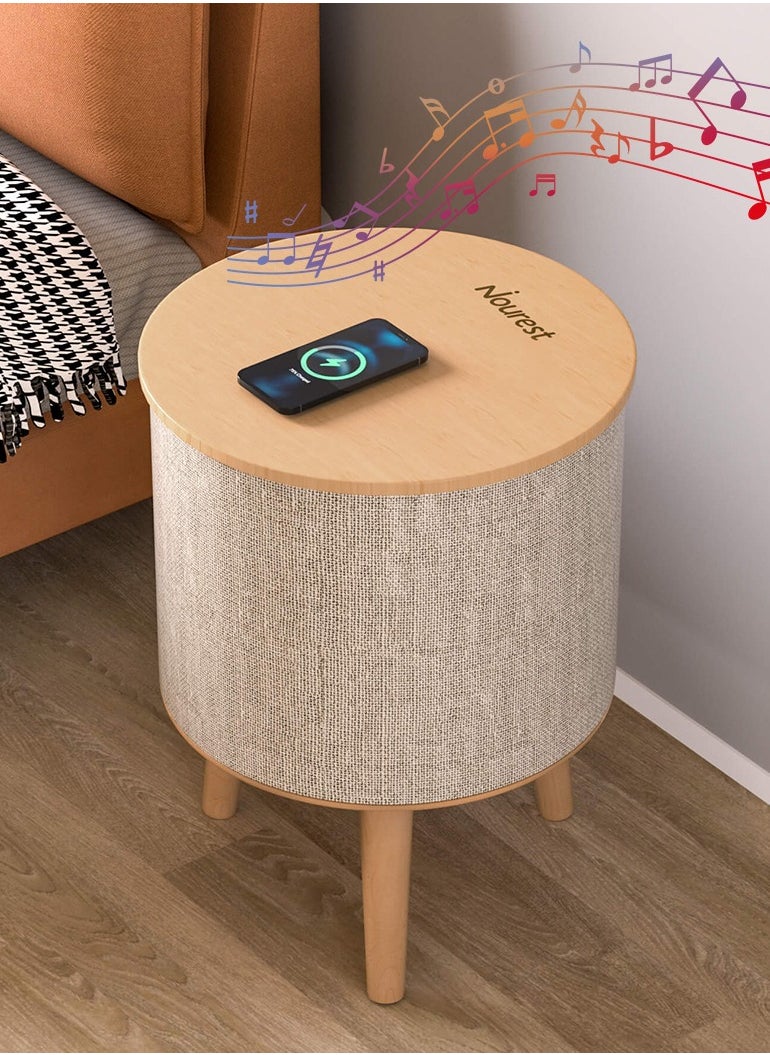 Nourest - 3 in 1 Wireless Charging Side Table with Bluetooth Speaker - Image 1