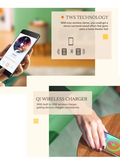 Nourest 3 in 1 Wireless Charging Side Table with Bluetooth Speaker  - Image 5