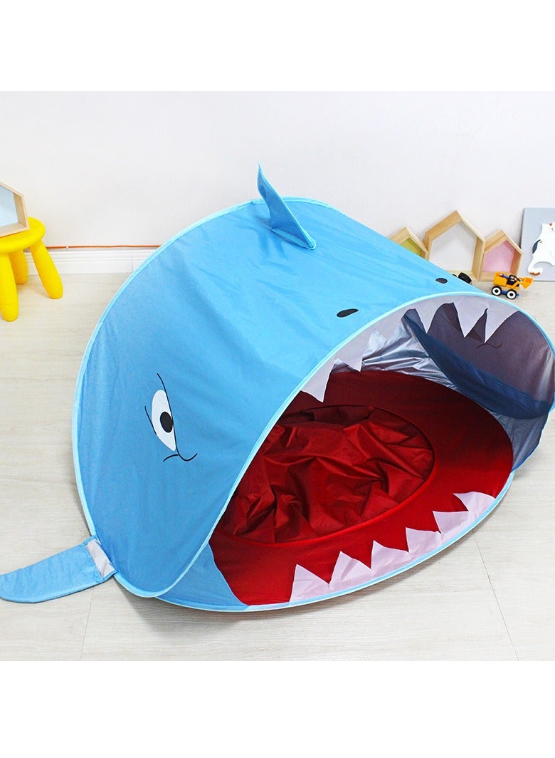 general Portable beach tent with shark pool, pop-up baby tent with sun protection for camping, fishing and outdoor picnics with family, blue - Image 1