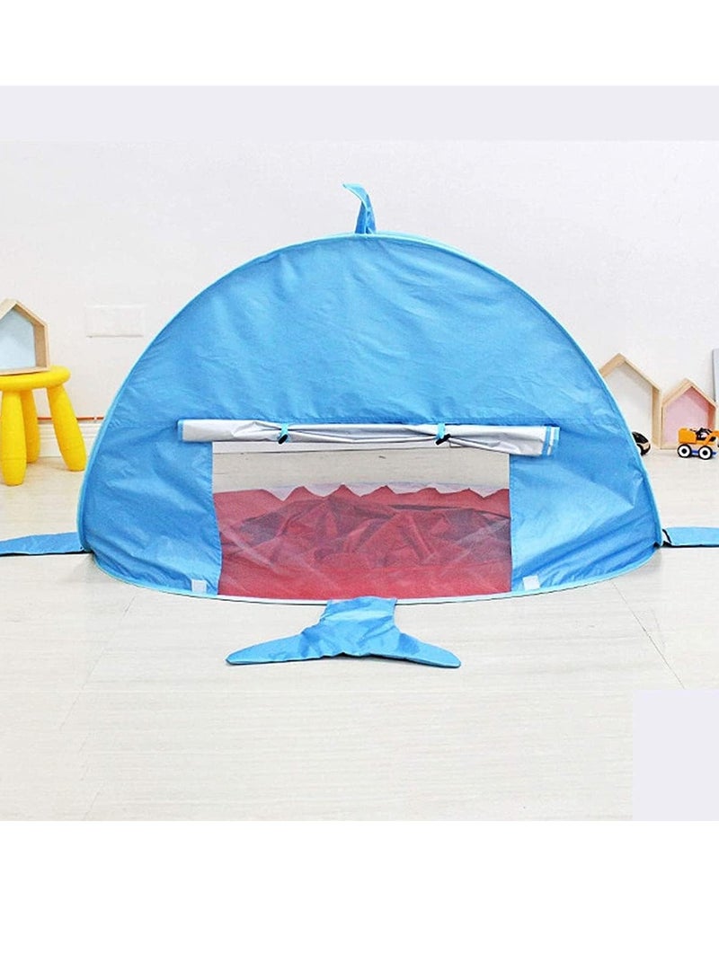 general Portable beach tent with shark pool, pop-up baby tent with sun protection for camping, fishing and outdoor picnics with family, blue - Image 3