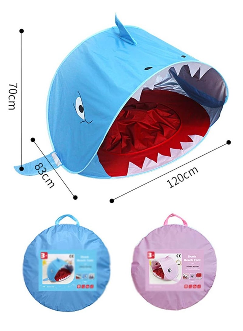 general Portable beach tent with shark pool, pop-up baby tent with sun protection for camping, fishing and outdoor picnics with family, blue - Image 5