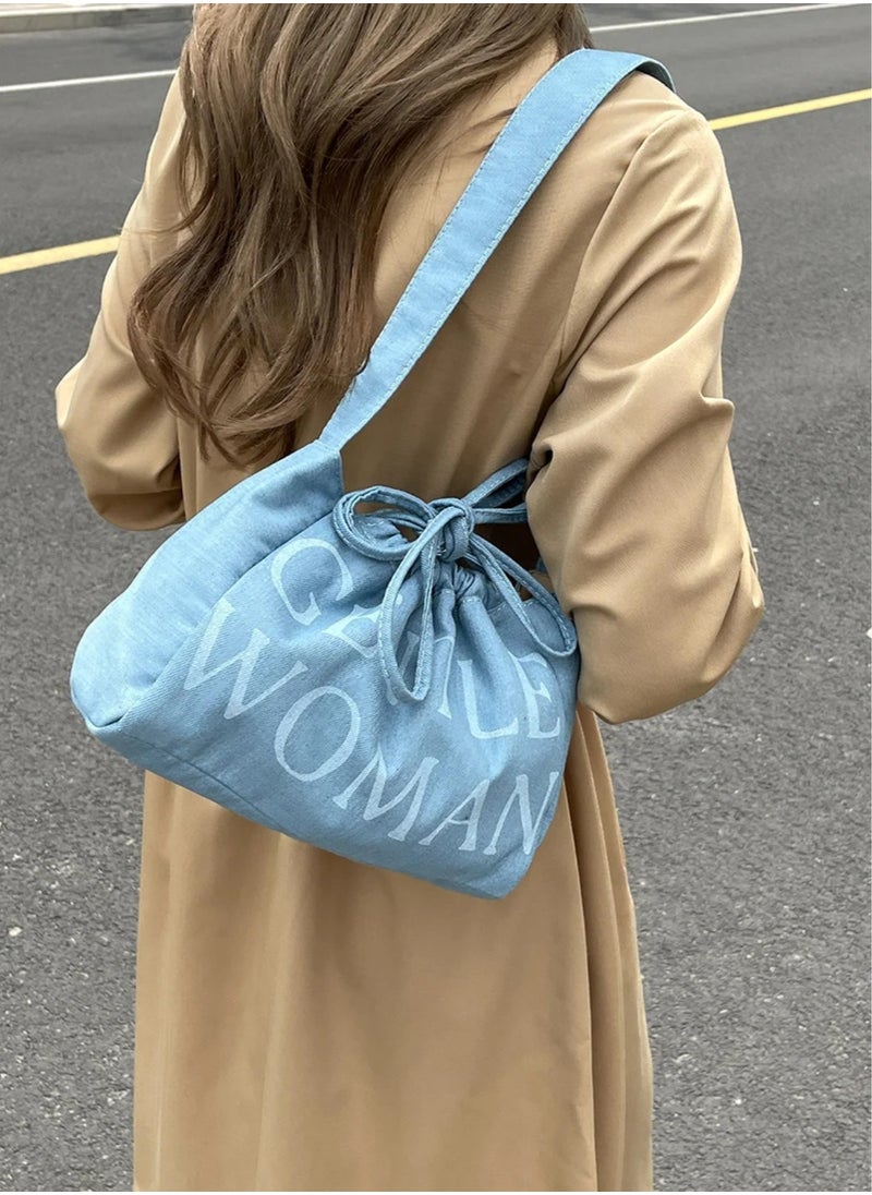 Gentle Woman Dumpling bag Denim drawstring shoulder bag - pzsku/ZAB48EAA15E6CBD9FDE6BZ/45/_/1736860925/483f2907-7a5d-4fe0-9242-c356b0fc8b88