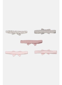 Rene Rofe Kids Girl 5 Pack Hair Band, Pink Combo  - Image 2
