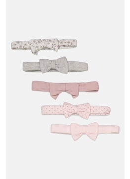 Rene Rofe Kids Girl 5 Pack Hair Band, Pink Combo  - Image 1