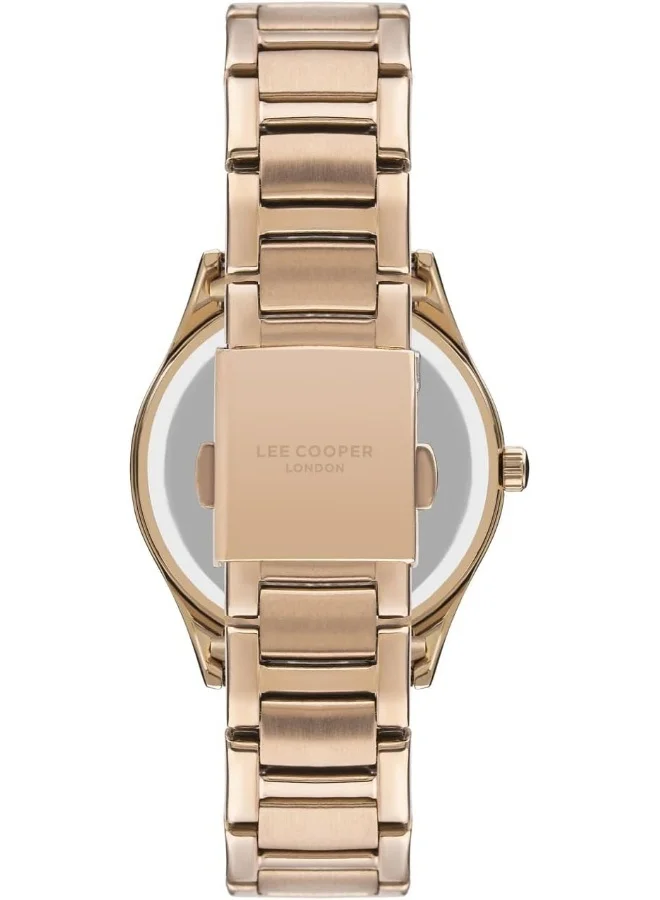 Lee Cooper Women's Quartz Movement Watch, Analog Display and Metal Strap - LC07518.420, Rose Gold