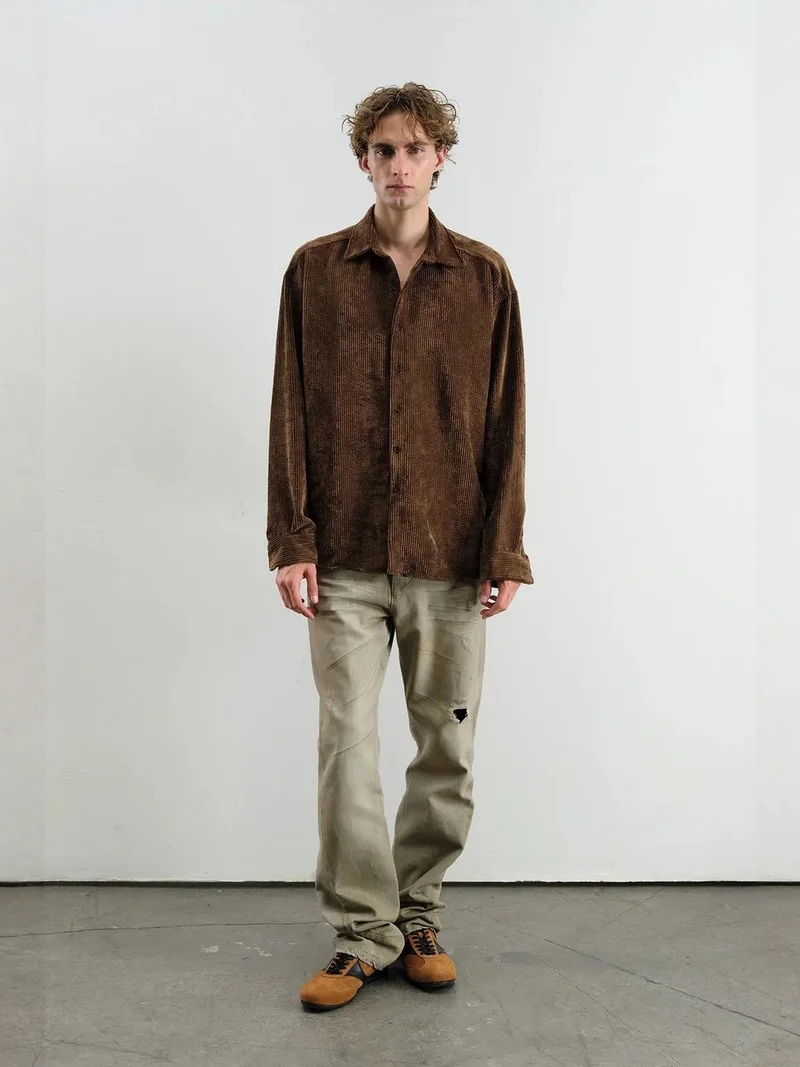 جيستو GIESTO Oversized Velvet Shirt