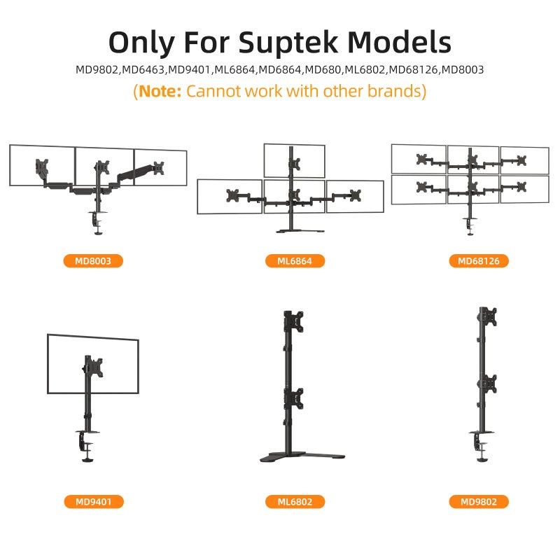 Suptek حامل عمود بيسا ذو رأس واحد وطبق من سوبيتك لتركيب شاشة سوبيتك، 1 عبوة (MD6TB) - Image 5