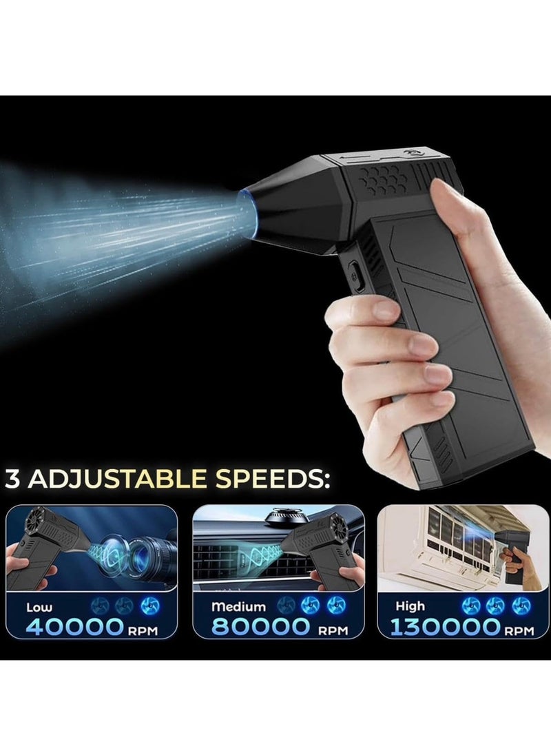 GTSOL Air Blower Super, 130000 RPM Turbo Powered Jet Blower, Jet Dry Blower with Adjustable Speed, Portable Handheld Mini Blower Air Duster for Car, Cleaning, Camping, Outdoors  - Image 2