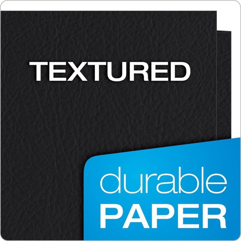 Oxford Twin-Pocket Folders,Textured Paper,Letter Size,Black,Holds 100 Sheets,Box of 25 (57506EE),8-1/2 x 11,(Pack of 5) - Image 4