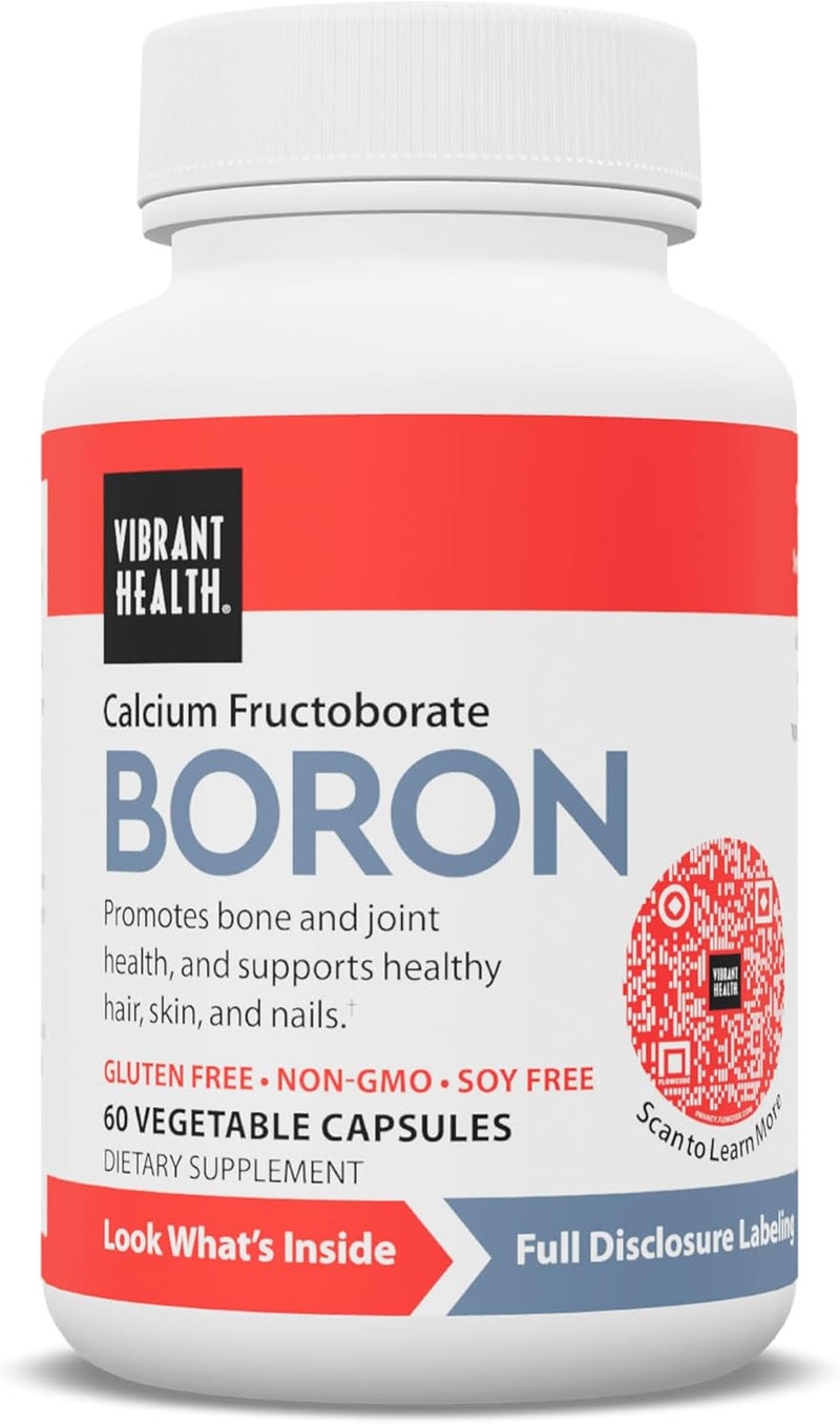 Vibrant Health Boron Vegetarian Support for Joint and Bone Health 60 Capsules - Image 1