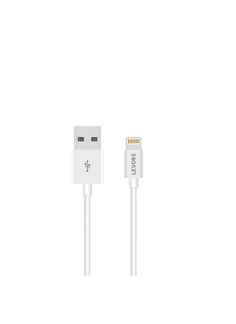 LEVORE LEVORE 1M PVC USB A to Lightning Cable White 