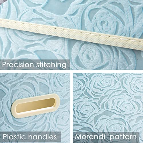 PRANDOM Collapsible Storage Boxes with Lids Fabric Decorative Storage Bins Cubes Organizer Containers Baskets with Cover Handles Divider for Bedroom Closet Living Room 9.8x7.9x6.7 Inch 3 Pack - Image 5