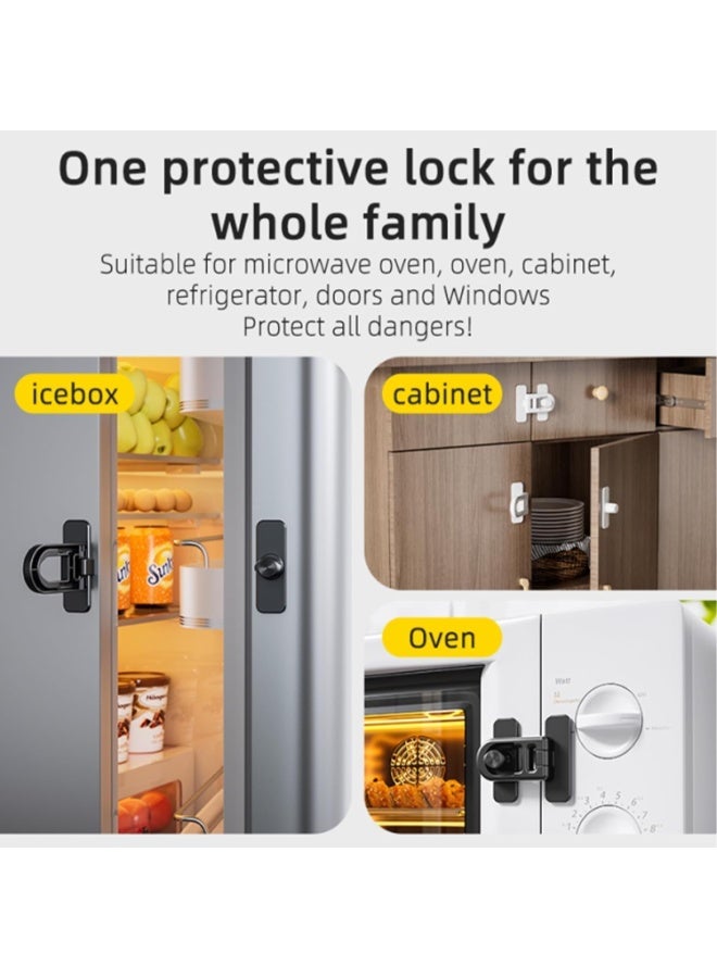 Bukela 2 Pack Child Proof Refrigerator Lock with Sticky Adhesive Pads, kids Safety Locks for Doors, RV Refrigerator, Oven Lock Safety Baby Cabinet Locks, Black - Image 2