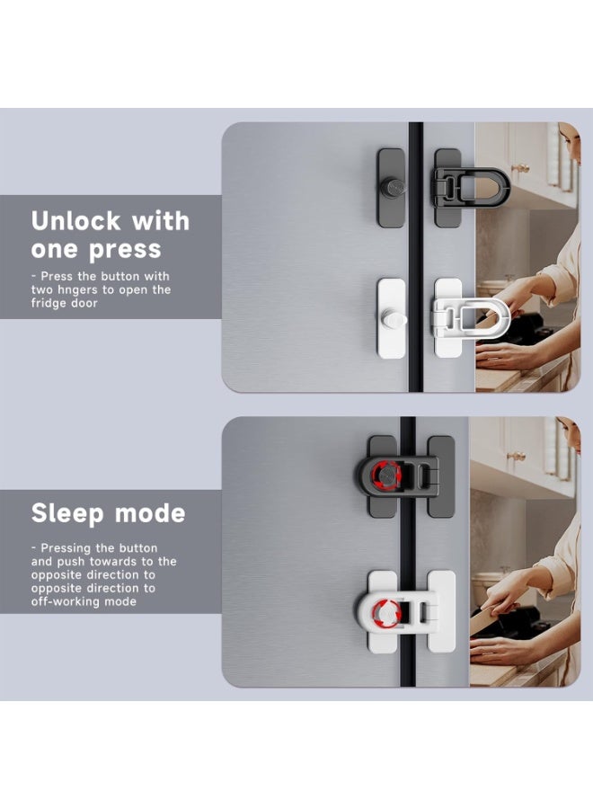 Bukela 2 Pack Child Proof Refrigerator Lock with Sticky Adhesive Pads, kids Safety Locks for Doors, RV Refrigerator, Oven Lock Safety Baby Cabinet Locks, Black - Image 4