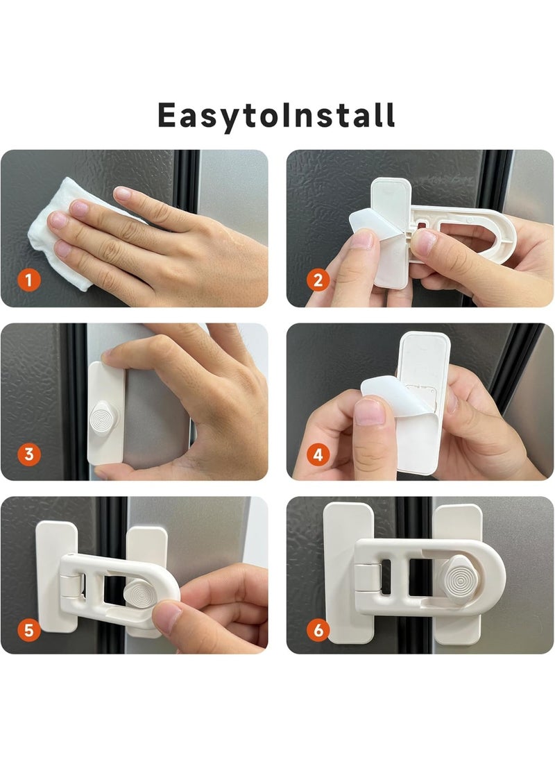 Bukela 2 Pack Child Proof Refrigerator Lock with Sticky Adhesive Pads, kids Safety Locks for Doors, RV Refrigerator, Oven Lock Safety Baby Cabinet Locks, Black - Image 5