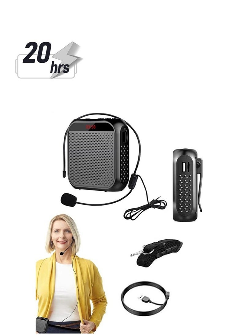 Super ZYouth Voice Amplifier with Wired Microphone Headset Portable Rechargeable PA System Speaker Personal Microphone Speech Amplifier Loudspeaker for Teachers Tour Guides/Coaches Metting/Yoga/Fitness (Black)  - Image 1