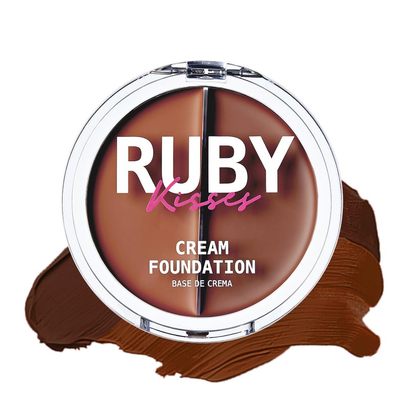 Ruby Kisses 3D Face Creator Cream Foundation Concealer 12 Hours Long Lasting Medium to Full Coverage NonGreasy Ideal for Makeup Contour Palette Level 15
