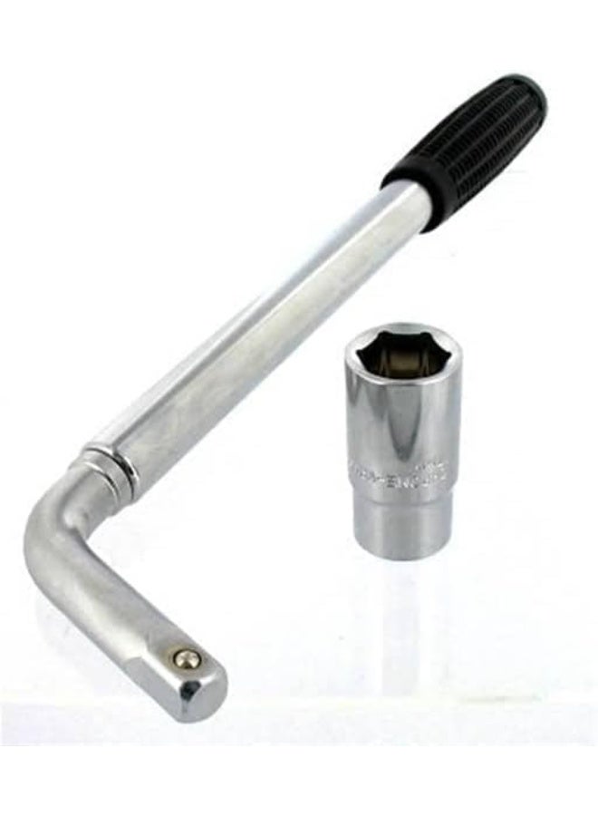Extendable Car Wheel Nut Wrench - Heavy Duty Tire Screw Tool with 17/19/21/23mm Sockets - Ergonomic Adjustable Handle for Maximum Leverage and Safety. - Image 1
