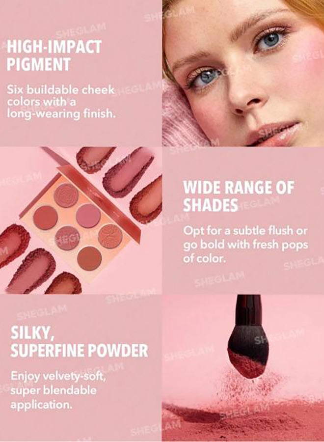 SHEGLAM Floral Flush Blush Palette 6Color 18G Multicolor - Image 4