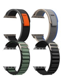 CATANES 4 Packs For Apple iWatch Bands Nylon Alpine and Trail Bands Compatible With Apple iWatch For Men Women Replacement Strap 49mm 45mm 44mm 42mm For iWatch Series Ultra/8/7/6/5/4/3/2/1/SE Multicolour2  - Image 2