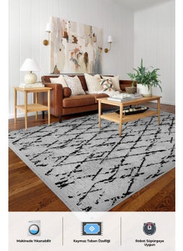 BrillaHome Mira Non-Slip Base Chenille Woven Carpet Machine Washable