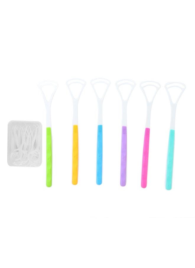 Thoraya Tongue Scraper Disposable Dental Floss Stick Set Oral Cleaning Teeth Stain Removal Tool  - Image 2
