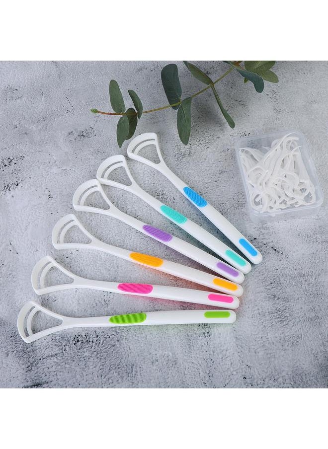 Thoraya Tongue Scraper Disposable Dental Floss Stick Set Oral Cleaning Teeth Stain Removal Tool  - Image 3