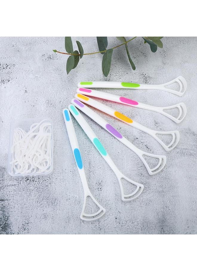 Thoraya Tongue Scraper Disposable Dental Floss Stick Set Oral Cleaning Teeth Stain Removal Tool  - Image 4