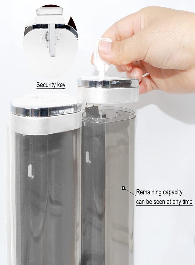 NAN Wind 1-Chamber Soap Dispensers Wall Mount,400ml Bathroom Shower Pump Dispenser,Press Manually Lotion Shower Soap Dispenser Usefor Home,Bath,Kitchen,Hotels,Restaurants(White) - Image 3