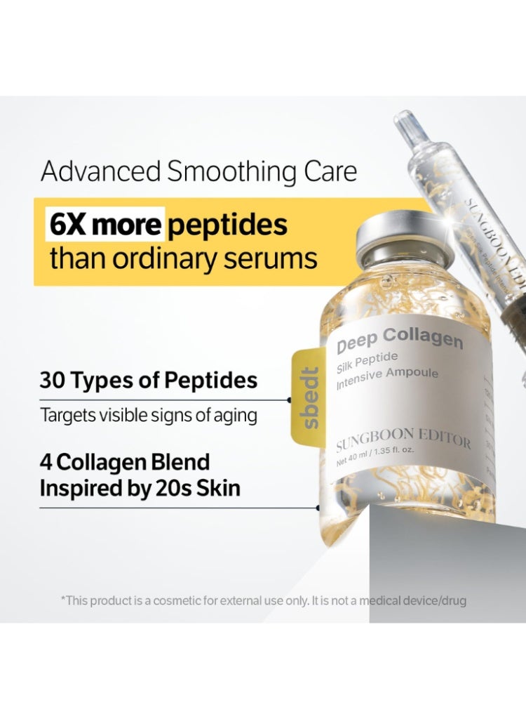 Sungboon Editor Deep Collagen Silk Peptide Intensive Ampoule 40ml – Anti-Aging Firming Serum for Plump Youthful Skin - Image 4