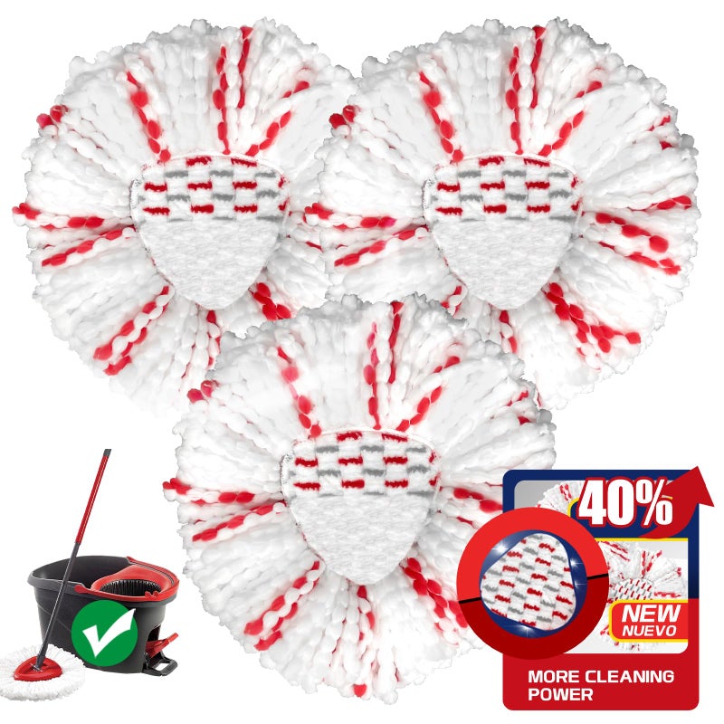 Dwavele [2026 New Version] Mop Head Replacement - 40% More Cleaning Powerï¼Œ3 Pack Spin Mop Replacement Head for Easy Wring 1-Tank System, Easy Cleaning, Microfiber and Machine Washable - Image 1