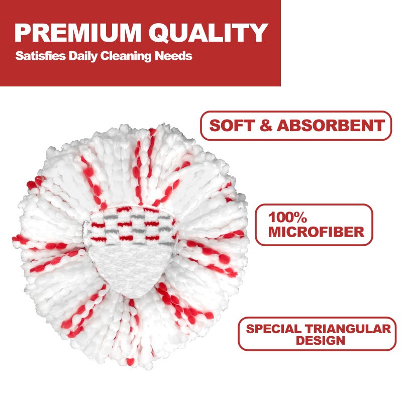 Dwavele [2026 New Version] Mop Head Replacement - 40% More Cleaning Powerï¼Œ3 Pack Spin Mop Replacement Head for Easy Wring 1-Tank System, Easy Cleaning, Microfiber and Machine Washable - Image 4