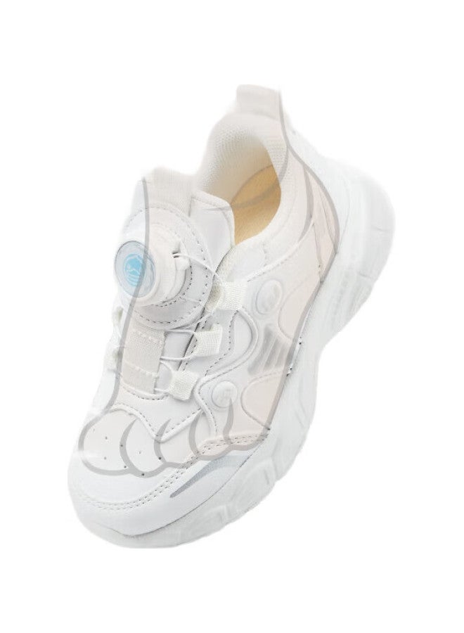 B.duck Kids' Sports Shoes Children'S Sneakers Students' White Shoes Boys And Girls' Twisted Buckle Fashion Running Shoes 5015 White Size 31 - Image 1