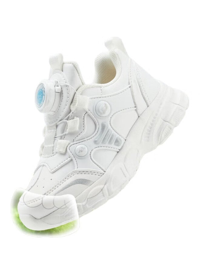 B.duck Kids' Sports Shoes Children'S Sneakers Students' White Shoes Boys And Girls' Twisted Buckle Fashion Running Shoes 5015 White Size 31 - Image 2