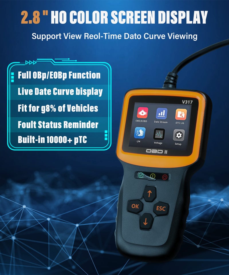SUJADE YAKEFLY OBD2 Scanner Diagnostic Tool,Car OBD2 Scanner Code Reader Engine Fault Code Reader Scanner,Vehicle Check Engine Light Scan Tool, Car OBDII/EOBD Diagnostic Scan Tool for All Vehicles After 1996 - Image 2