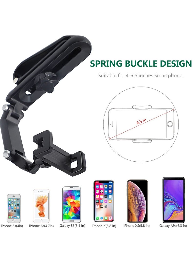 Car Phone Holder for Sun Visor, 1080° Rotatable Sun Visor Car Phone Mount Foldable Dashboard Phone Holder for Car, Universal Adjustable Spring Clip Car Cell Phone Stand for All Phone - Image 5